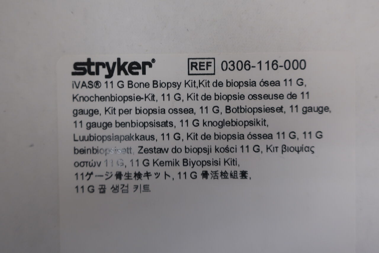 0306-116-000 - STRYKER - IVAS 11G Bone Biopsy Kit BOX OF 6, () - ( Expiry Date: 2023-06-01 )