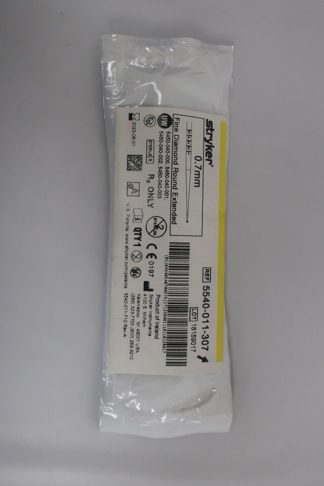 5540-011-307 - STRYKER - S2 Fine Diamond Round Bur, Extended 0.7mm, (EA) - ( Expiry Date: 2023-04-01 )