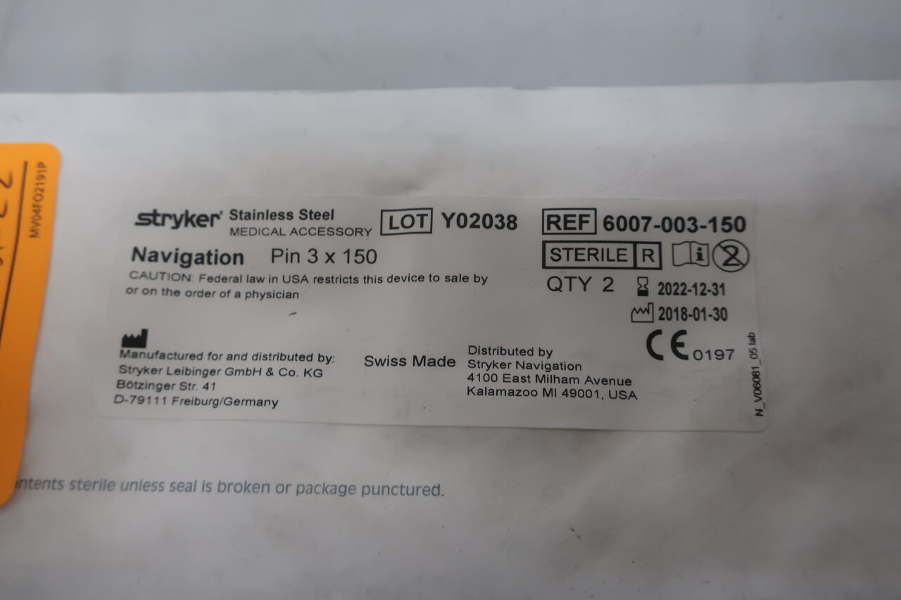 6007-003-150 - STRYKER - Navigation Pin, 3 x 150 mm Size, (BX/10) - ( Expiry Date: 2023-04-30 )
