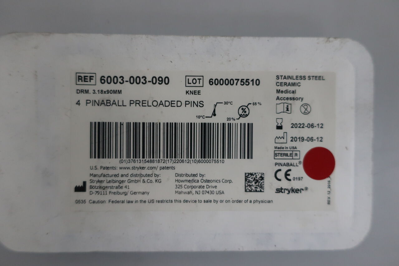 6003-003-090 - STRYKER - Pinaball Preloaded Pins, 90mm 9 (4 Per Pack)
, () - ( Expiry Date: 2022-06-12 )