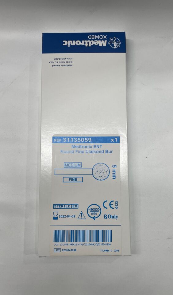 31135059 - MEDTRONIC - ent 5mm round fine diamond medium length, (BX/1) - ( Expiry Date: 2022-04-09 )