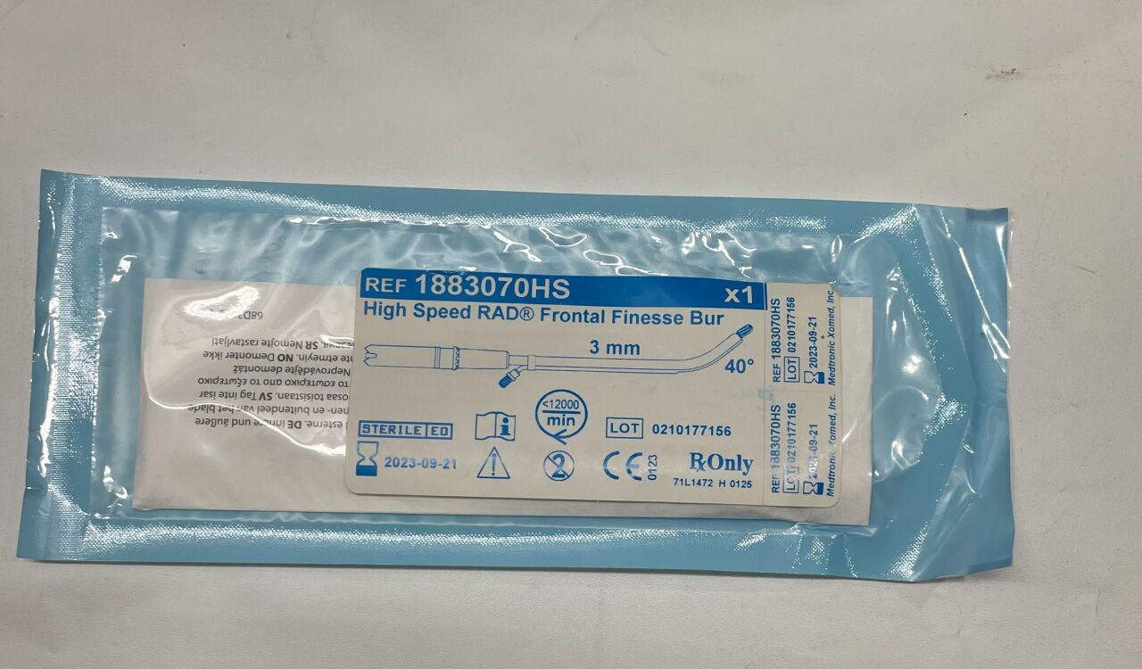 1883070HS - MEDTRONIC - high speed rad frontal finesse bur: 40°, 3mm, () - ( Expiry Date: 2023-09-21 )