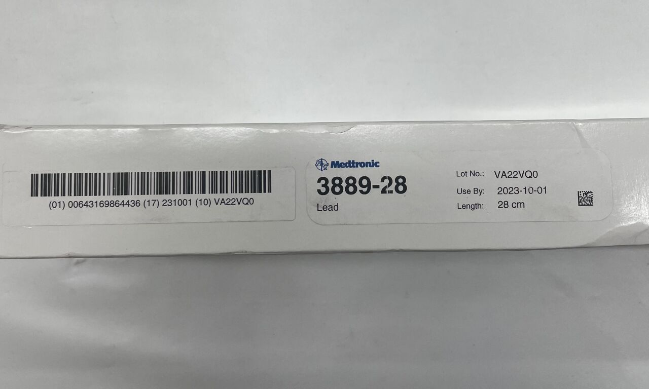 3889-28 - MEDTRONIC - interstim quadripolar lead kit for sacral nerve stimulation (sns), 28cm, (BX/1) - ( Expiry Date: 2023-10-01 )