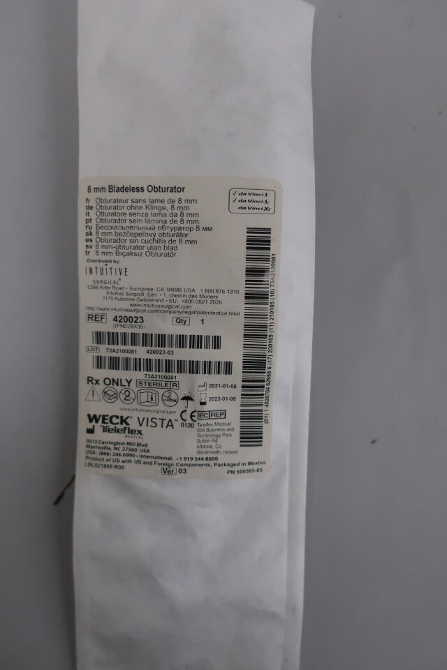 420023 - TELEFLEX - Weck Vista Disposable Laparoscopic Access Bladeless Obturator, 8 mm Size, () - ( Expiry Date: 2020-09-11 )