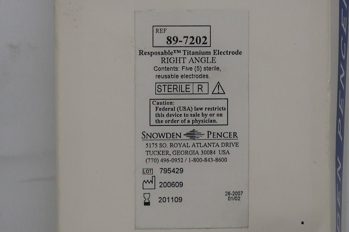 89-7202 - SNOWDEN-PENCER - MIS Reposable Ti Endo-Right Angle Suction Electrode, (EA)