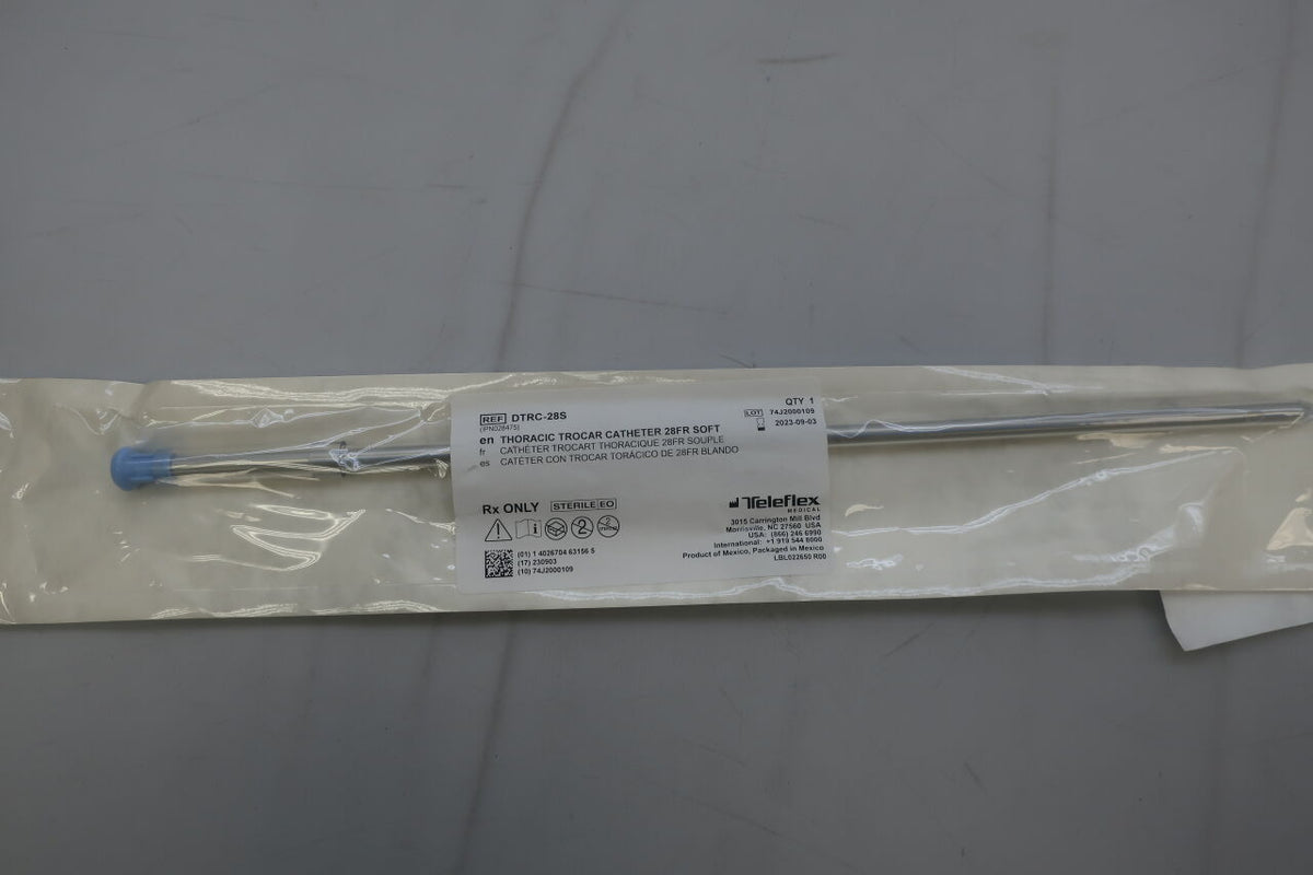 DTRC-28S - TELEFLEX - Pleur-evac Thoracic Catheter, 28 Fr OD, ()