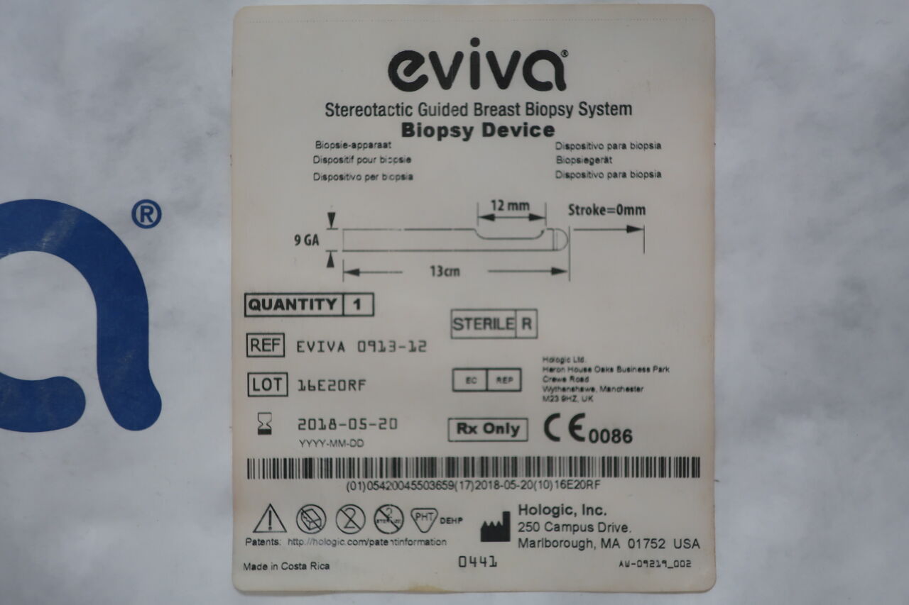 EVIVA 0913-12 - HOLOGIC - Eviva Stereotactic Breast Biopsy System, 9G x 13 cm Needle Length, (EA) - ( Expiry Date: 2018-05-20 )