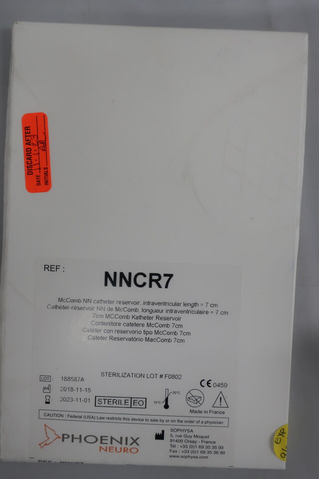 NNCR7 - PHOENIX NEURO - McComb NN Catheter Reservoir 7cm length, (BX/1) - ( Expiry Date: 2023-10-01 )