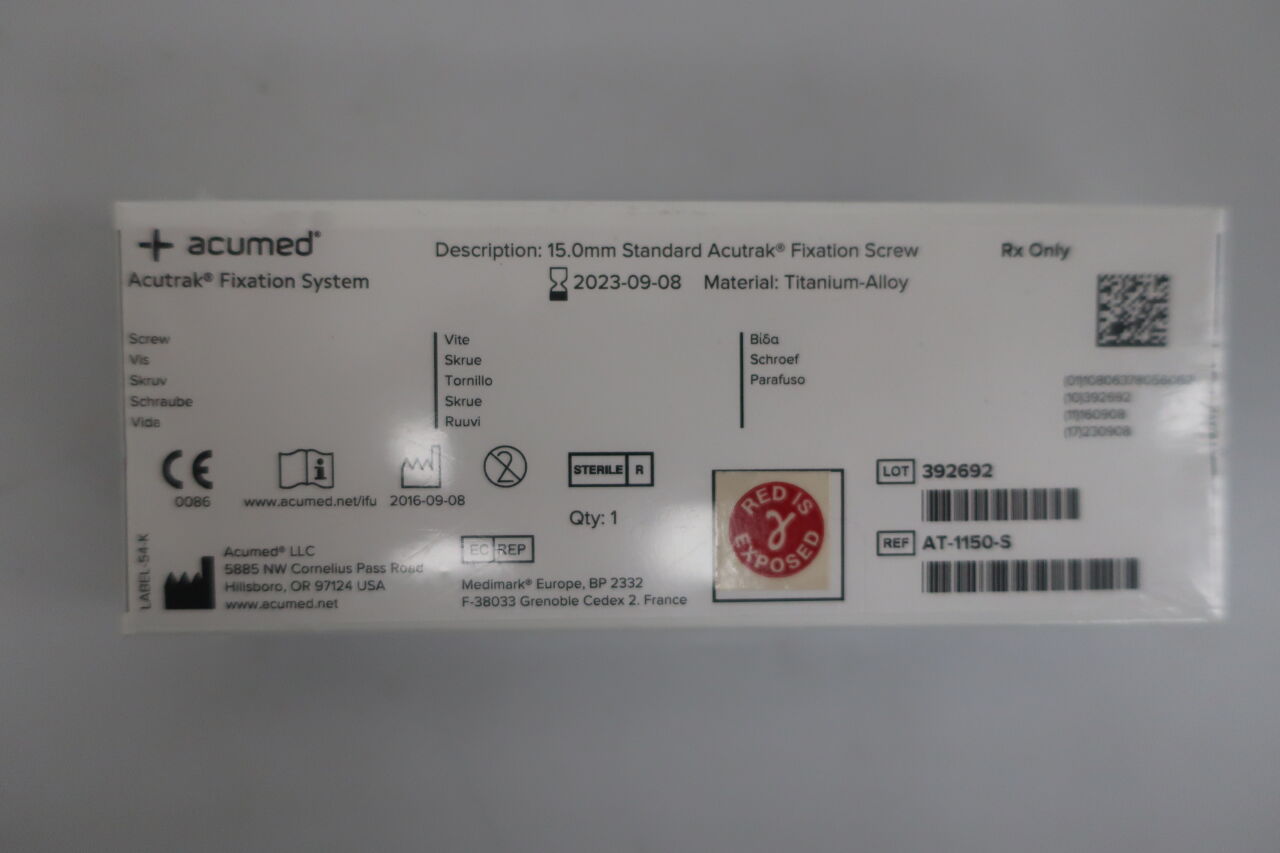 AT-1150-S - ACUMED - Acutrak Standard Headless Compression Screw, 15mm, (BX/1) - ( Expiry Date: 2023-10-27 )