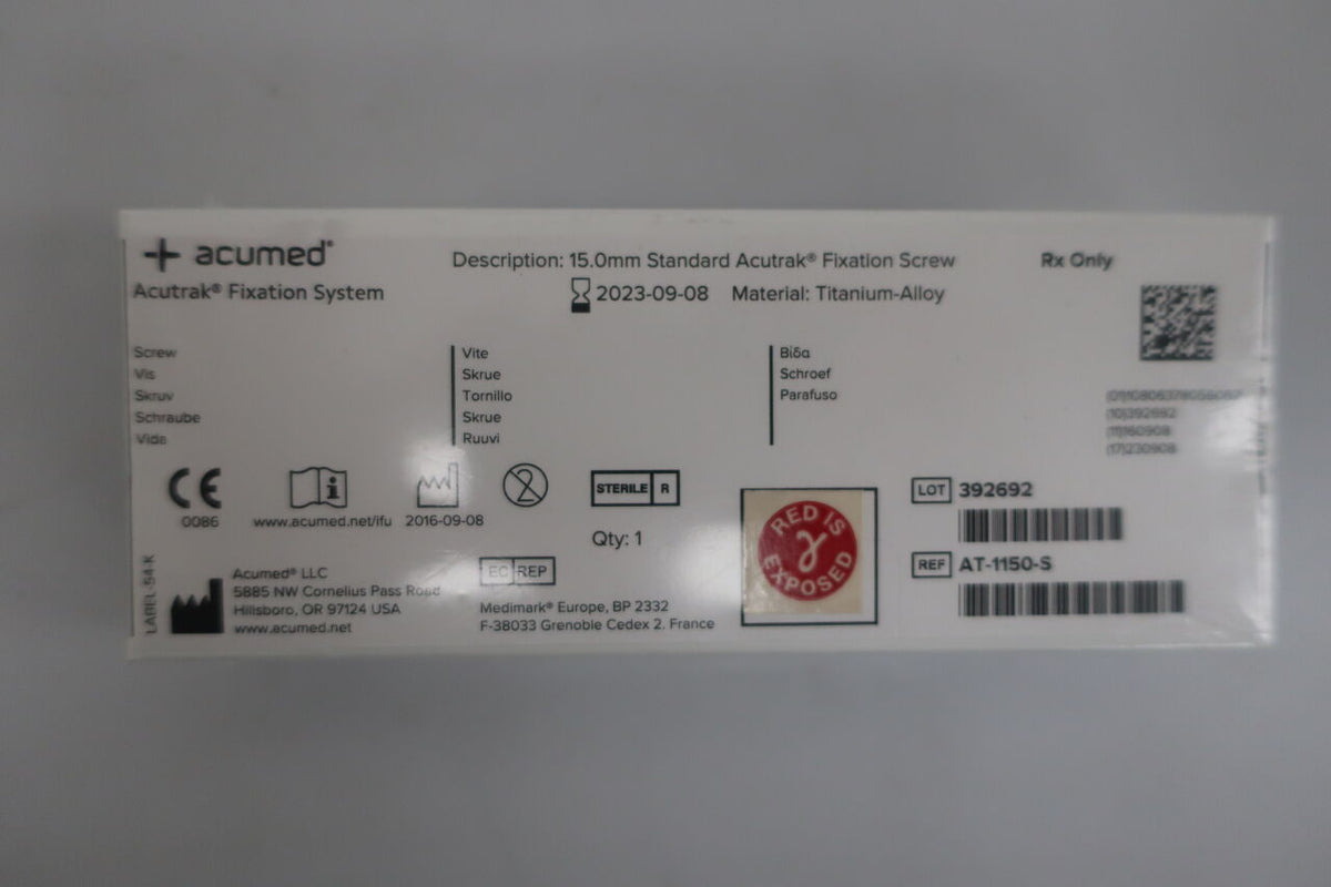 AT-1150-S - ACUMED - Acutrak Standard Headless Compression Screw, 15mm, (BX/1)