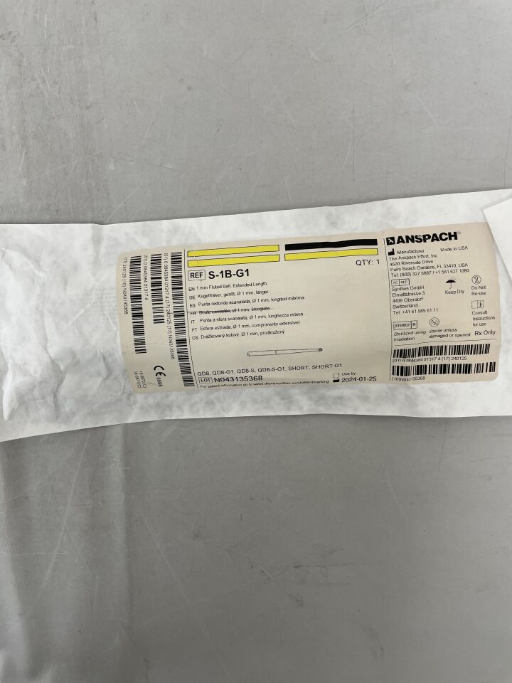 S-1B-G1 - ANSPACH - Fluted Ball Cutting Burr, 1 mm dia., () - ( Expiry Date: 2013-04-01 )