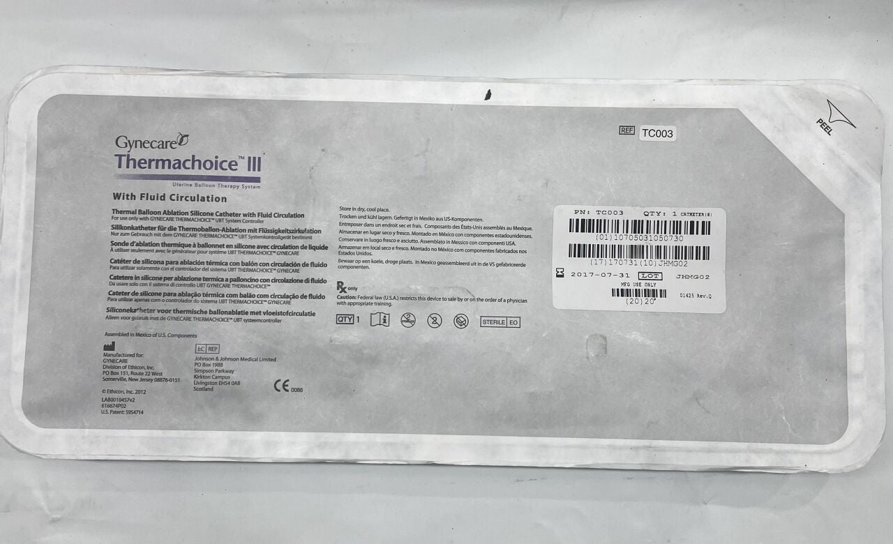 TC003 - ETHICON - Thermal Balloon Ablation Silicone Catheter with Fluid Circulation , () - ( Expiry Date: )