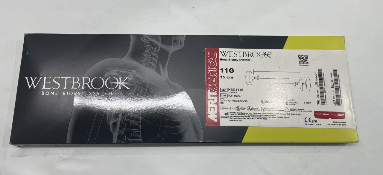 KBD1115/B - MERIT - Westbrook Bone Biopsy Kit 11G x 15cm
, () - ( Expiry Date: 2023-09-09 )