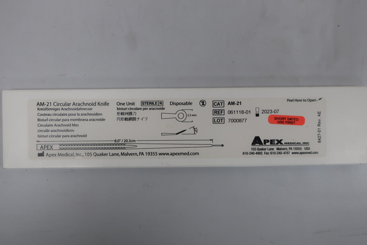 061118-01 - APEX MEDICAL - AM-21 Circular Arachnoid Knife, (BX/1) - ( Expiry Date: 2023-07-28 )