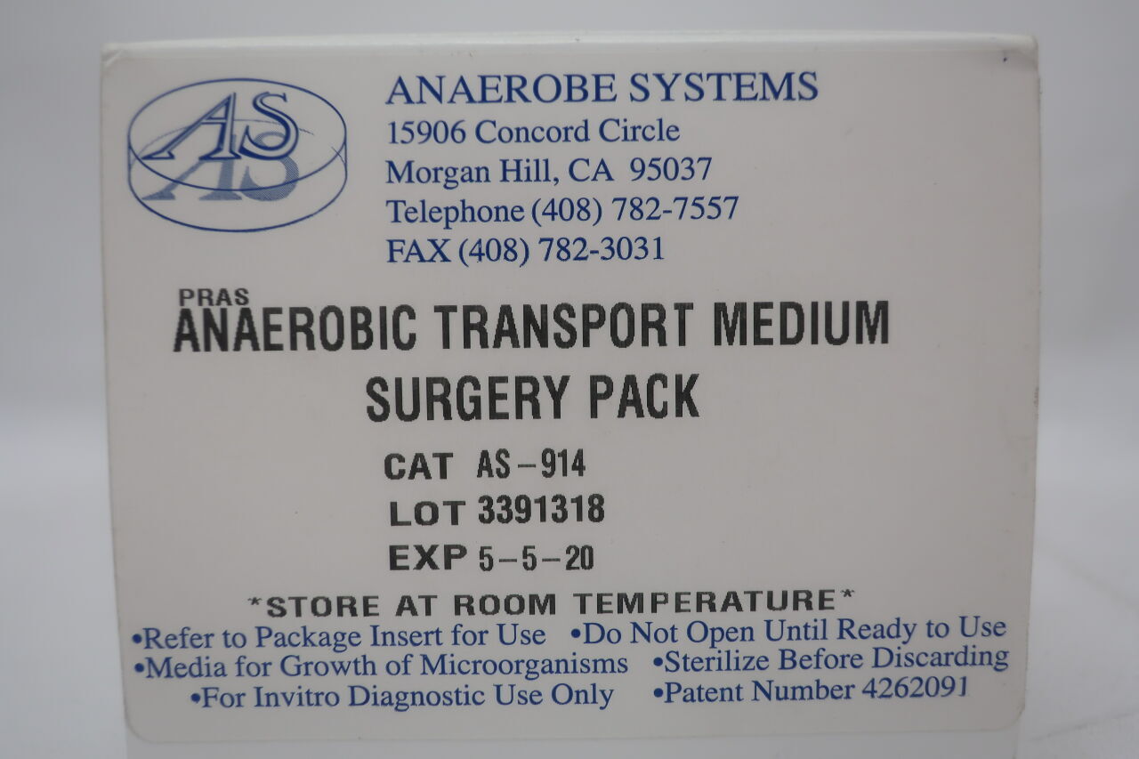 As-914 - ANAEROBE - anaerobic transport medium surgery pack -, (BX/10) - ( Expiry Date: 2020-05-05 )