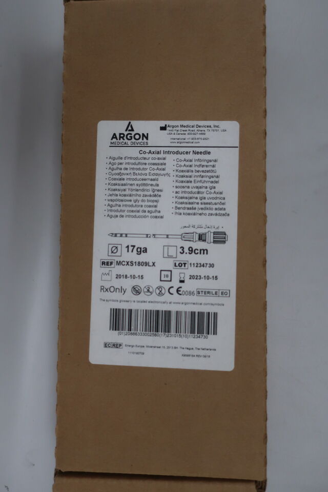 MCXS1809LX - ARGON - SuperCore Echogenic Co-Axial Introducer Needle 17G x 3.9cm, (BX/10) - ( Expiry Date: 2023-10-15 )
