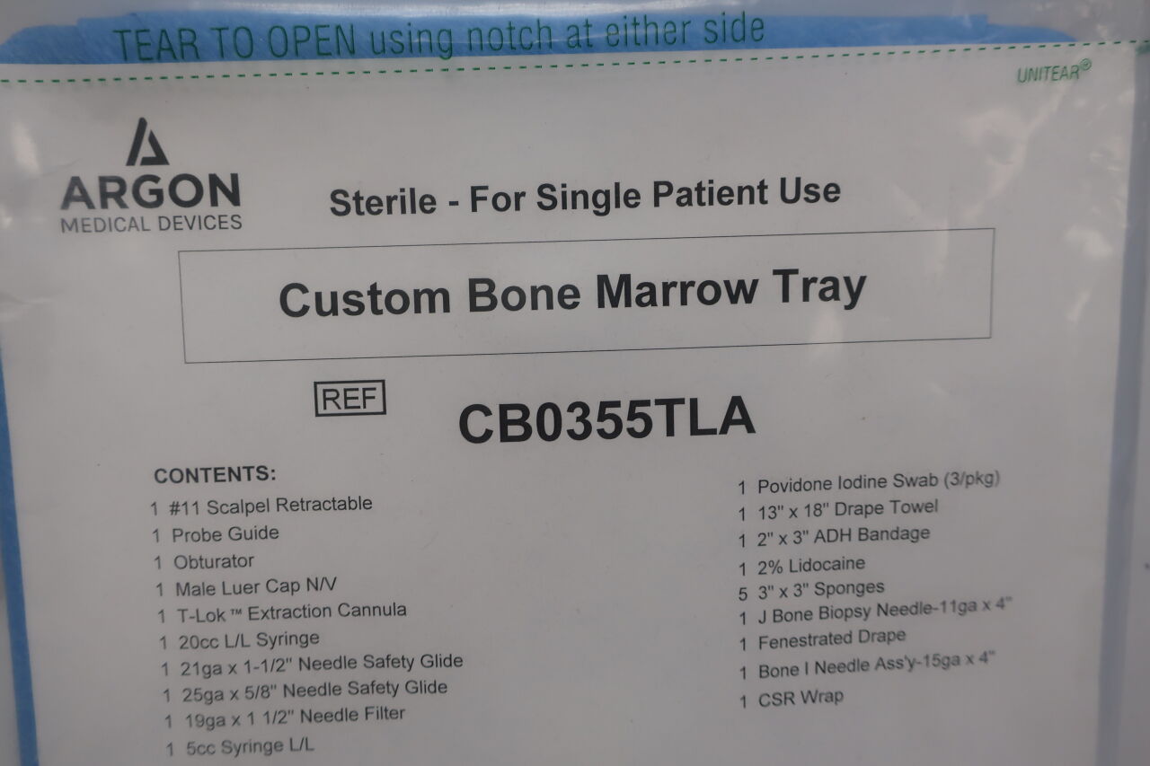 CB0355TLA - ARGON - Custom Bone Marrow Tray, (EA) - ( Expiry Date: 2020-06-30 )