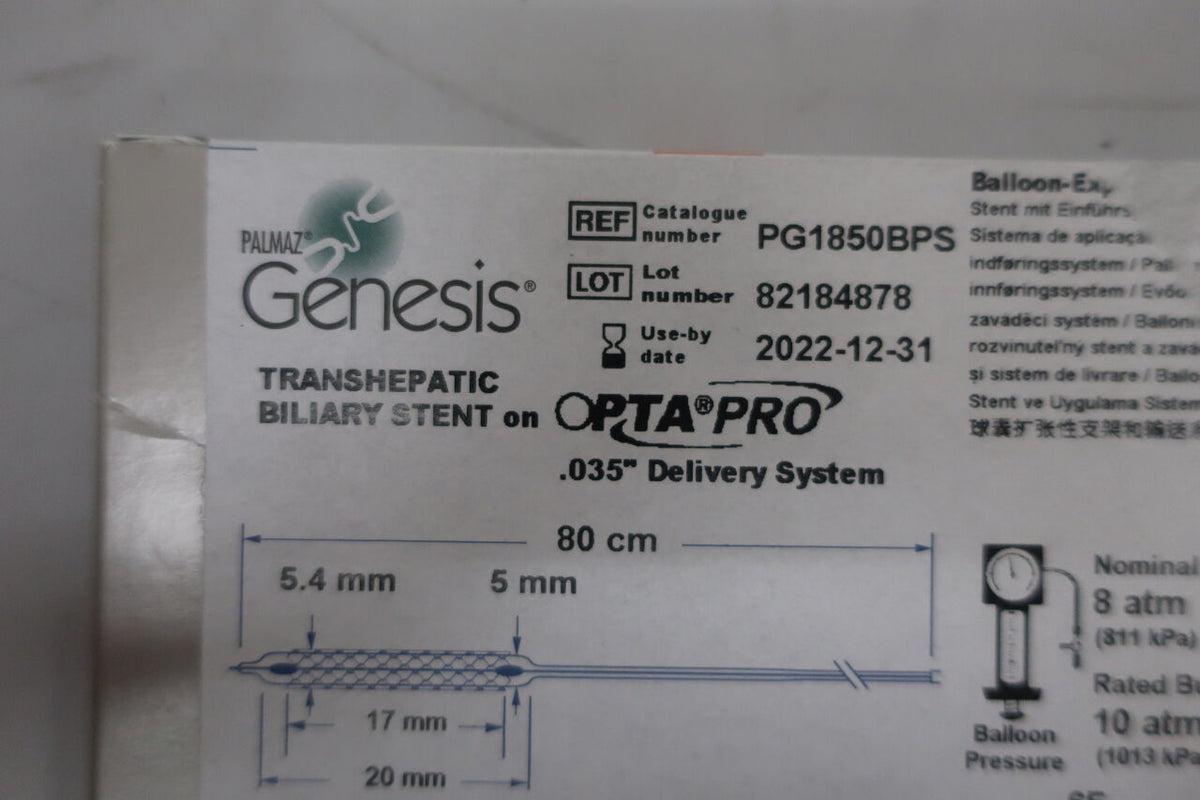 PG1850BPS - CORDIS - transhepatic biliary stent on opta pro .035" delivery system 80cm, (BX/1)