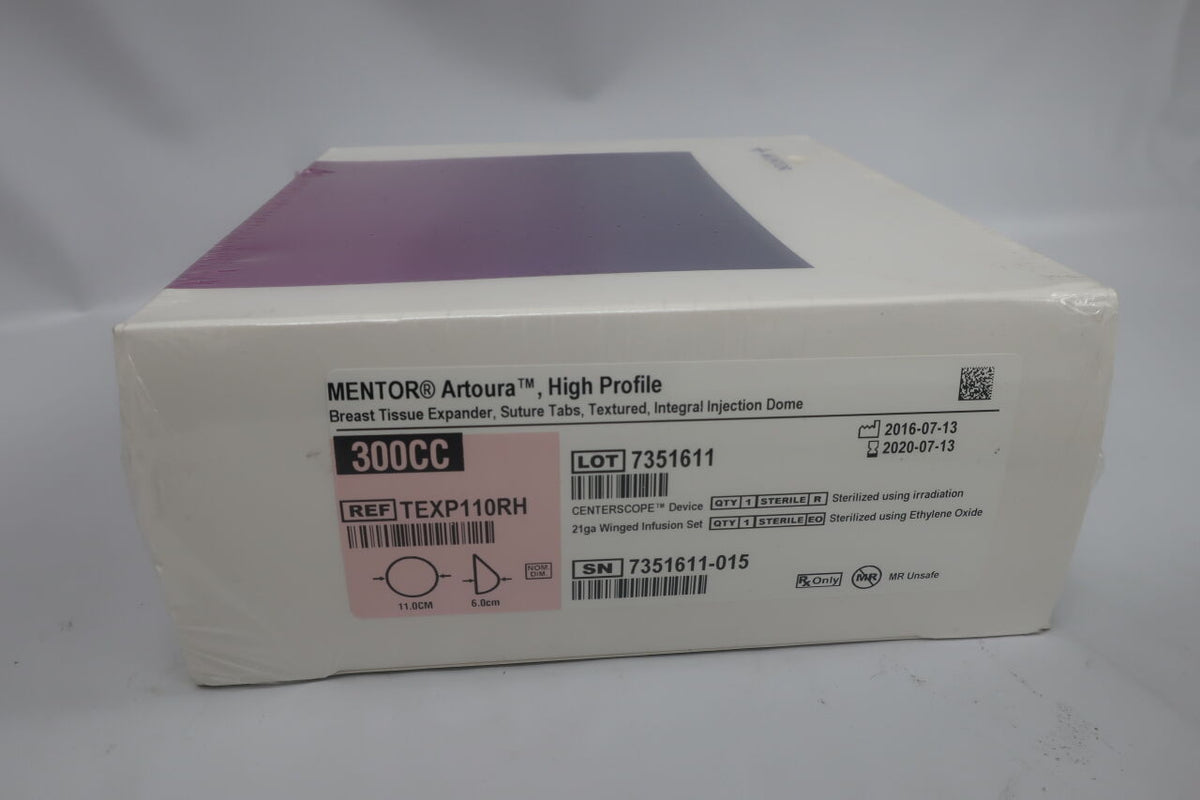 TEXP110RH - MENTOR - Artoura Textured, High Profile, Suture Tabs, Integral Injection Dome, 300cc, (BX/1)