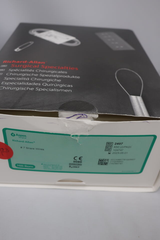 2407 - ASPEN - RICHARD-ALLAN Tonsil snare #7 SNARE WIRES SURGICAL SPECIATIES, (BX/1) - ( Expiry Date: 2023-05-01 )