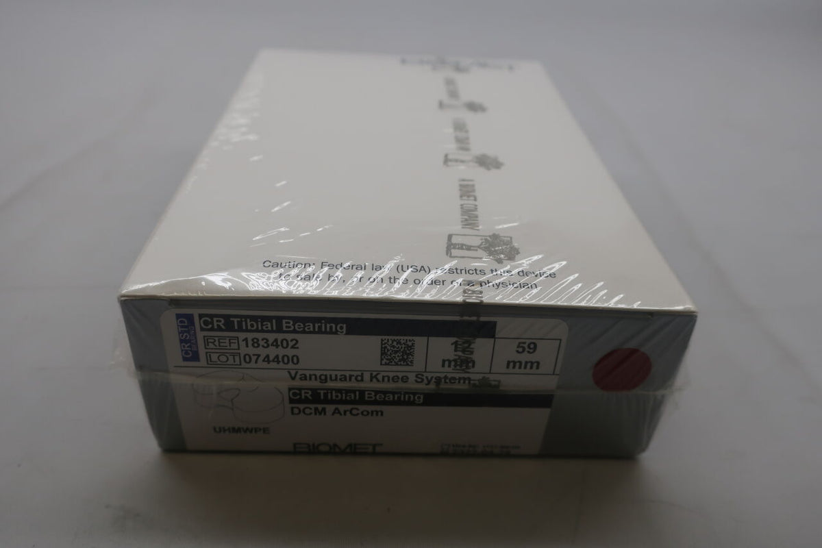 183402 - BIOMET - CR Tibial Bearing Vanguard CR Tib Bearing 59 x 12mm, (BX/1)