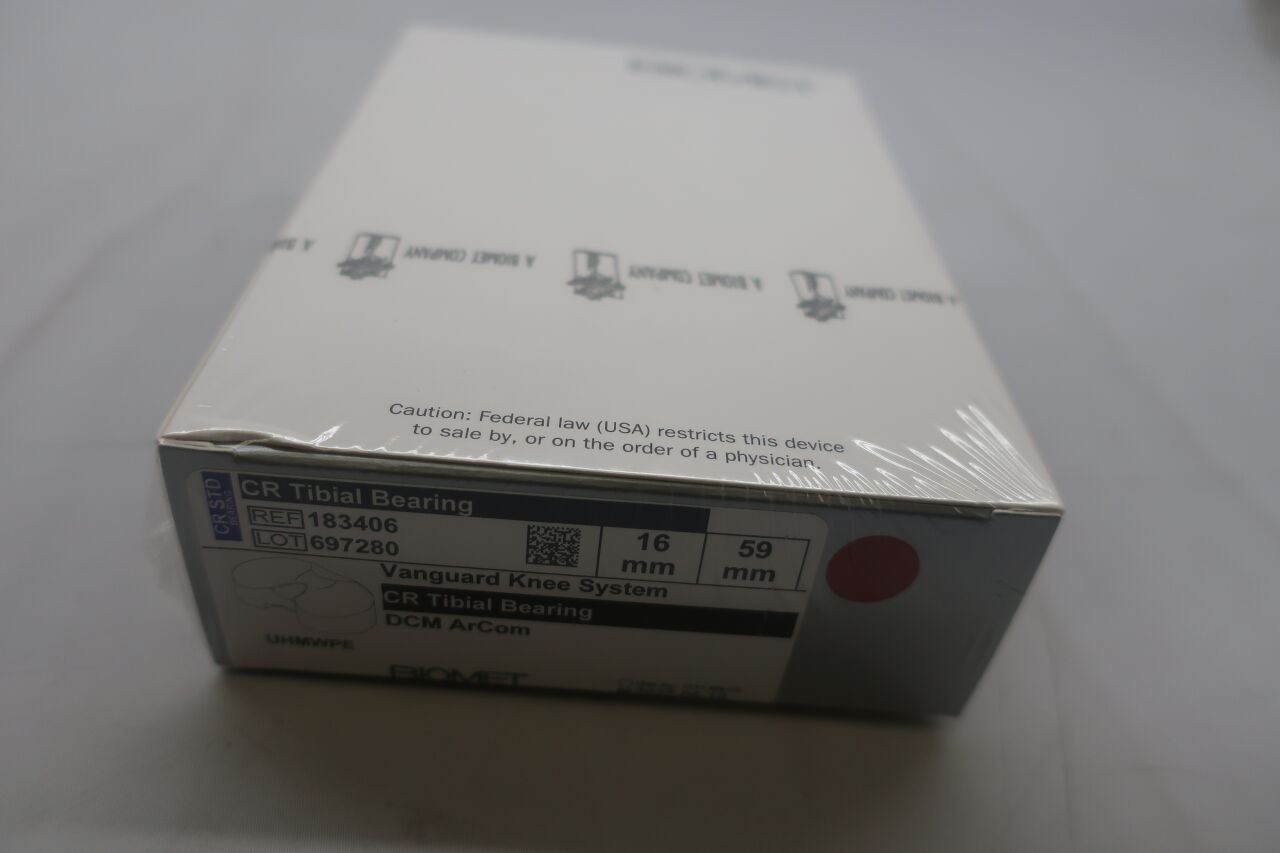 183406 - BIOMET - CR Tibial Bearing Vanguard CR Tib Bearing 59 x 16mm, (BX/1) - ( Expiry Date: 2022-06-10 )