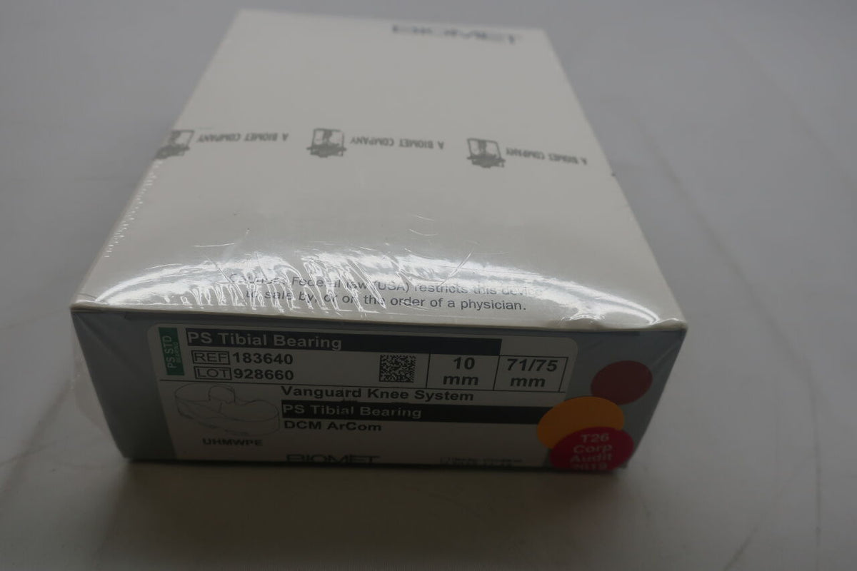 183640 - BIOMET - PS TIBIAL BEARING Vanguard PS Tib Bearing 71/75 x 10mm, (BX/1)