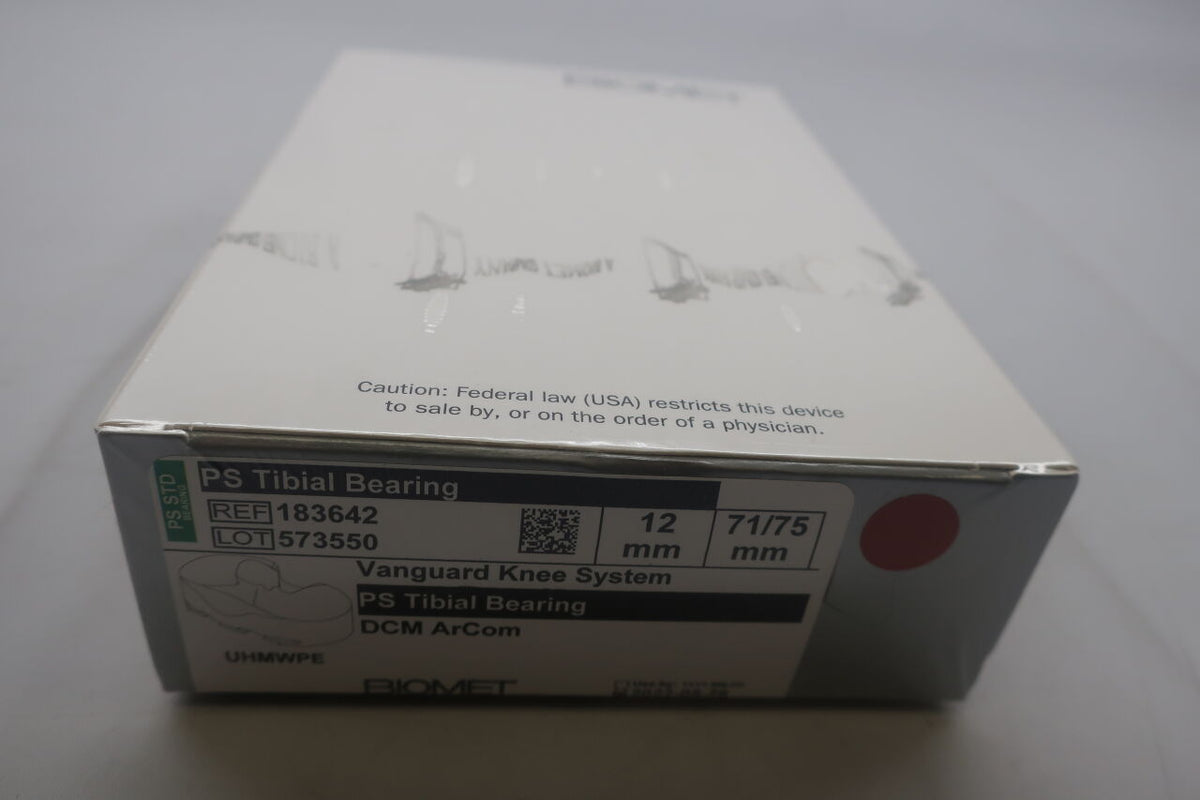 183642 - BIOMET - PS TIBIAL BEARING Vanguard PS Tib Bearing 71/75 x 12mm, (BX/1)