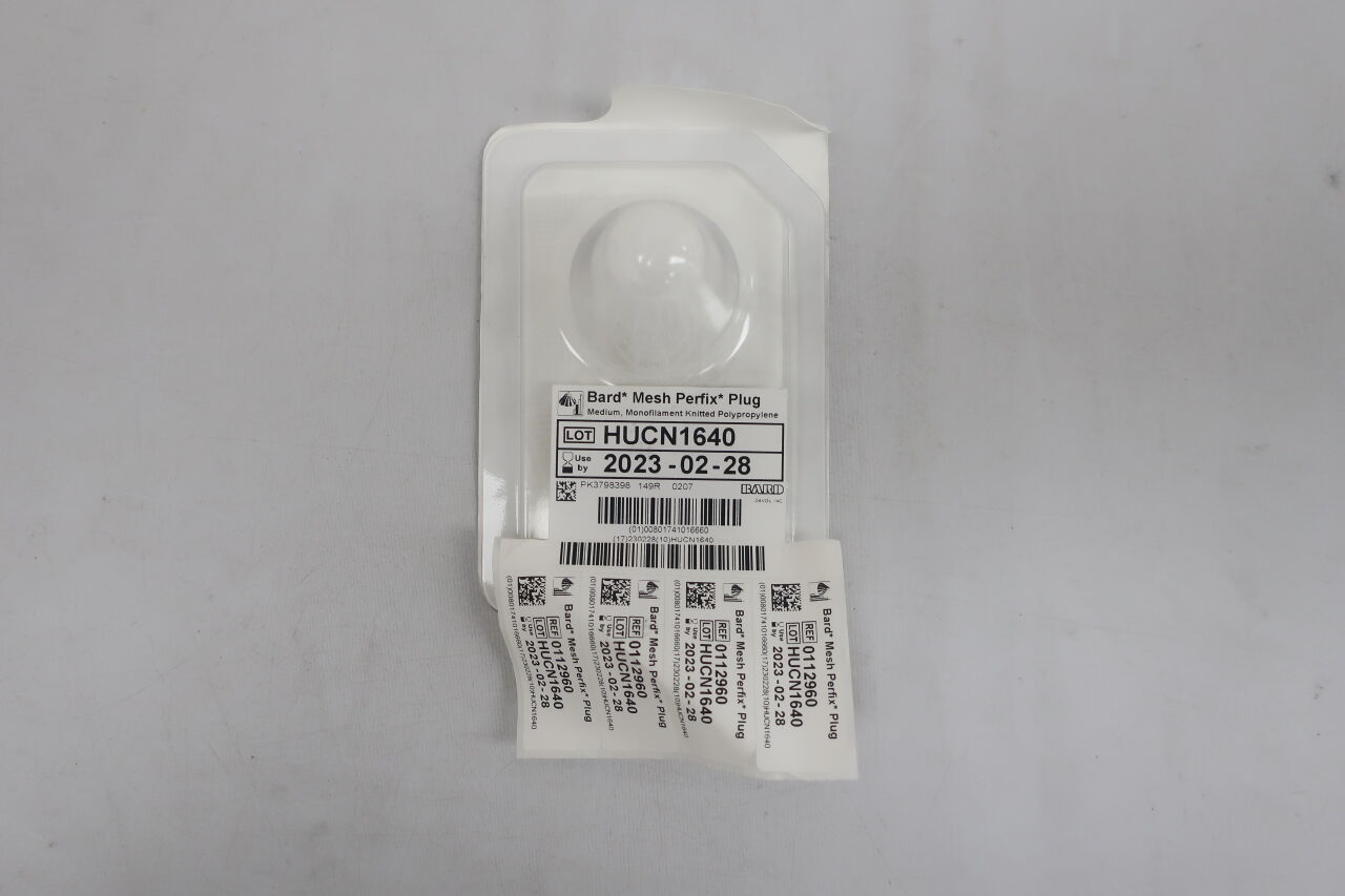 112960 - BARD - Mesh Perfix Plug, Medium, Extra-gynaecological surgical mesh, synthetic polymer, Monofilament Knitted Polyproylene, (EA) - ( Expiry Date: 2023-02-28 )