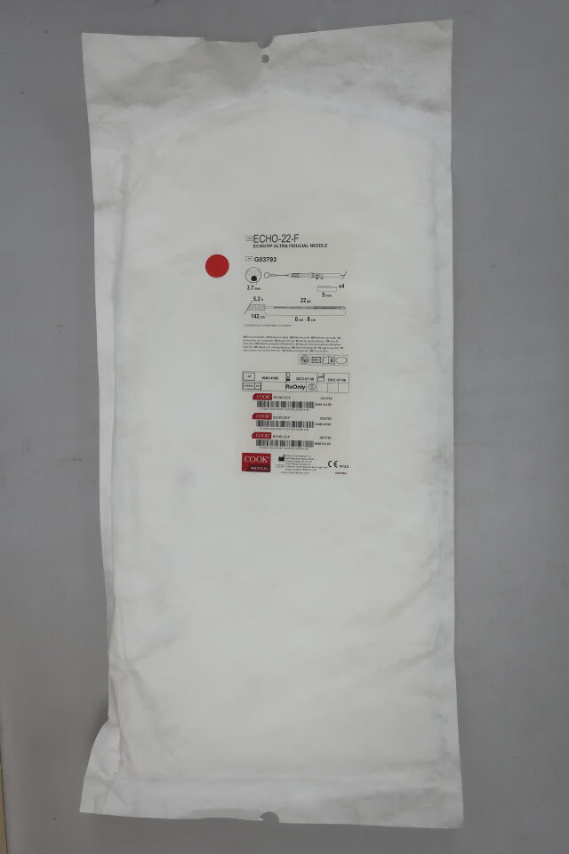 G03793 - COOK - Echotip Ultra Fiducial Needle 5.2Fr x 22Ga, (EA) - ( Expiry Date: 2023-07-06 )