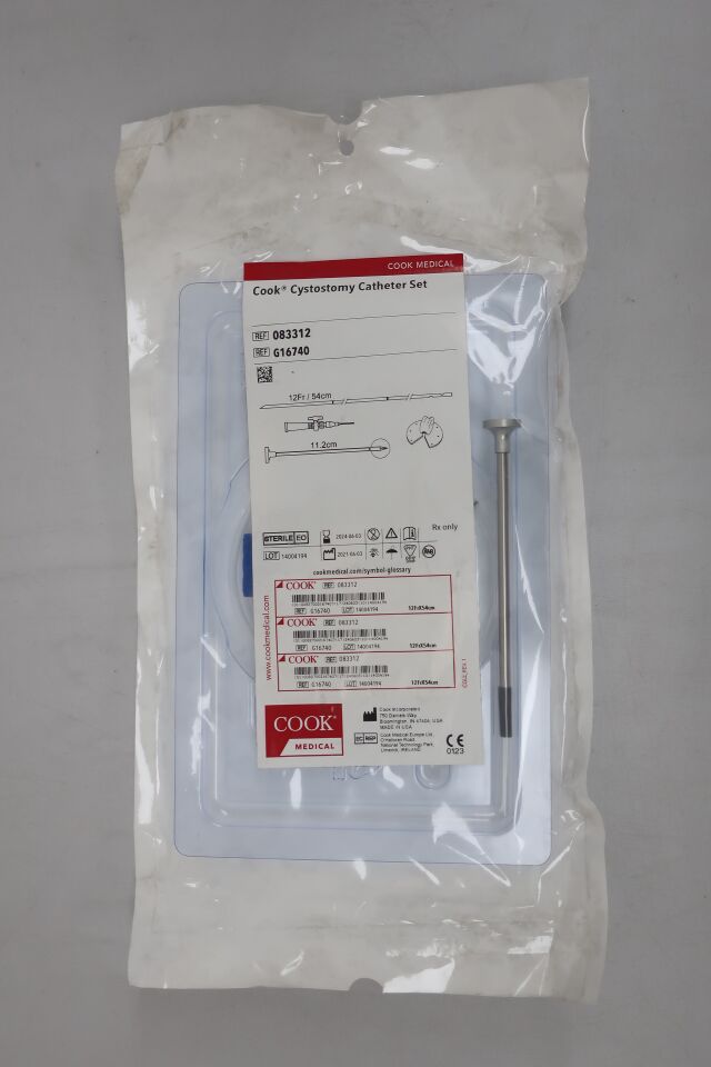 G16740 - COOK - cystostomy catheter set 12f x 54cm, (EA) - ( Expiry Date: 2024-06-03 )