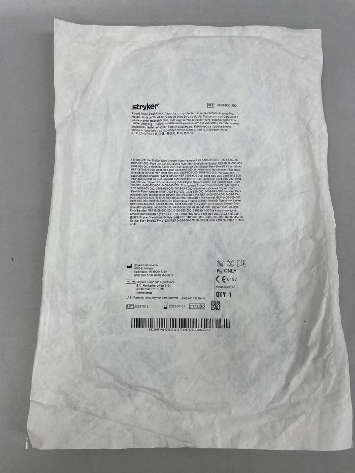 0408-800-100 - STRYKER - T5 Hood with Peel Away Face Shield, () - ( Expiry Date: 2023-07-01 )