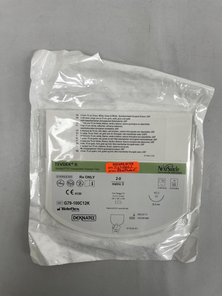 G79-100C12K - TELEFLEX - Braided PTFE Impregnated Polyester Fiber 75CM , (EA) - ( Expiry Date: 2023-07-17 )