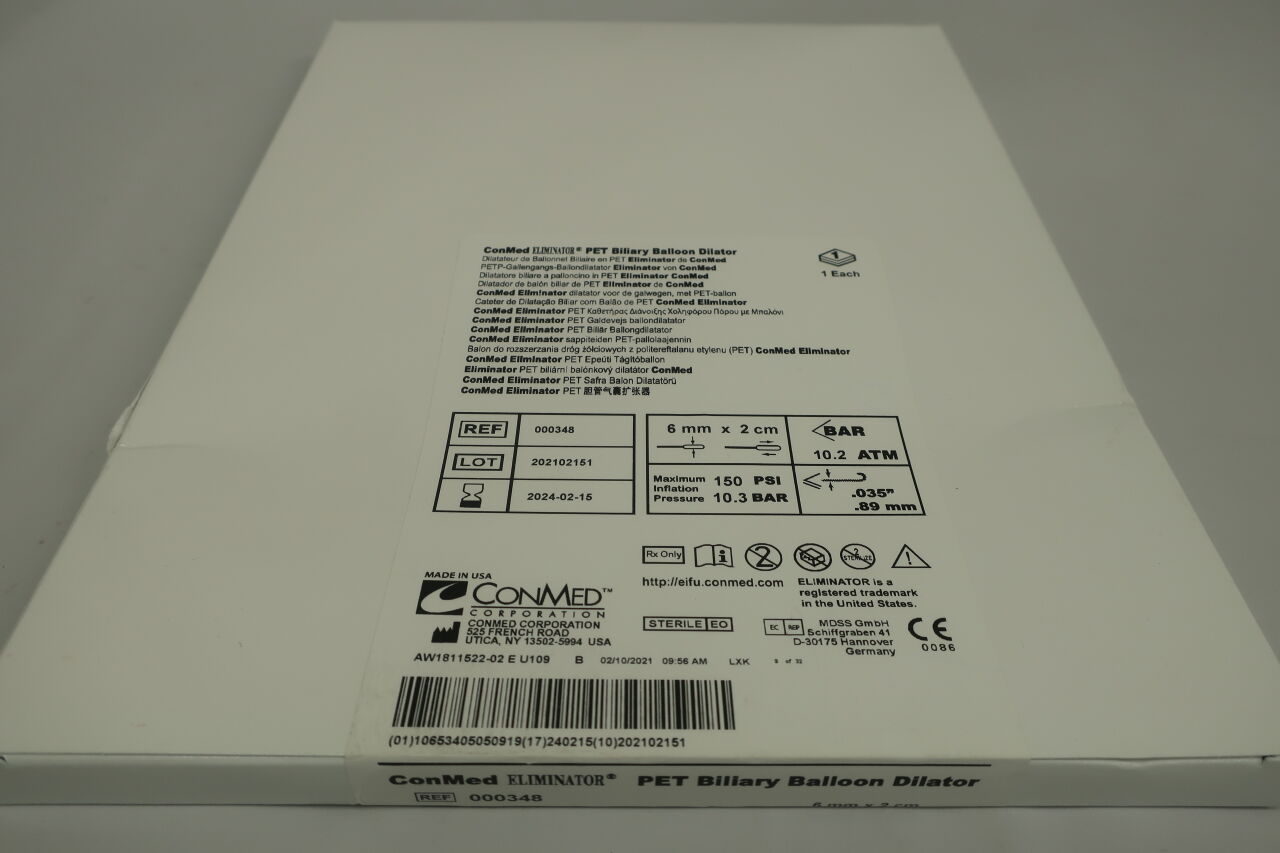 348 - CONMED - Eliminator Pet Biliary Balloon Dilator 6mm x 2cm , (BOX/1) - ( Expiry Date: 2022-09-15 )