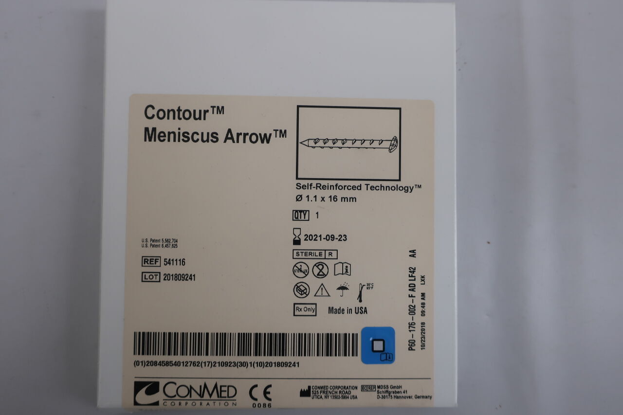 541116 - CONMED - Contour Meniscus Arrow, 1.1 OD x 16 mm Length, (BOX/1) - ( Expiry Date: 2021-09-23 )