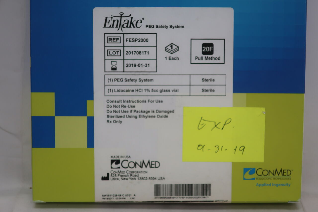 FESP2000 - CONMED - entake peg safety system 20f pull method, (BOX/1) - ( Expiry Date: 2019-01-31 )
