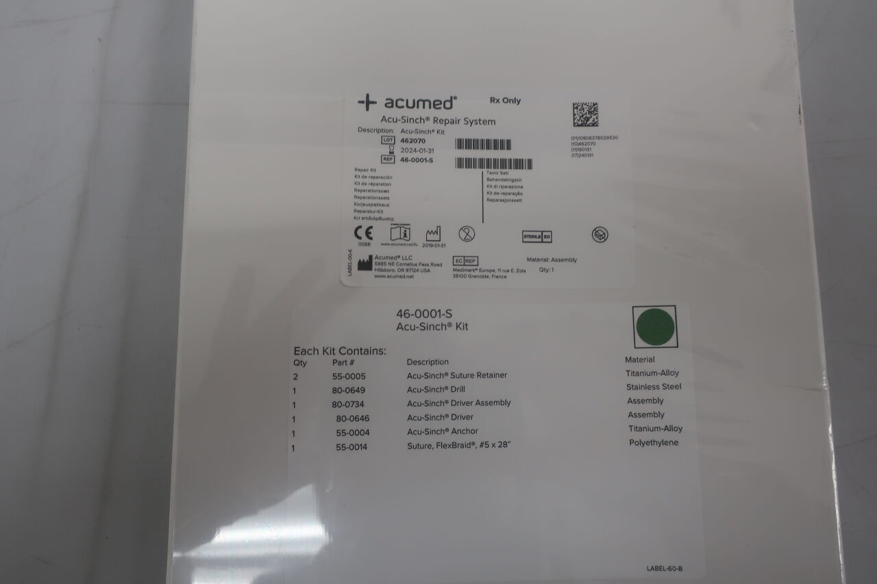 46-0001-S - ACUMED - Acu-Sinch Kit, () - ( Expiry Date: )