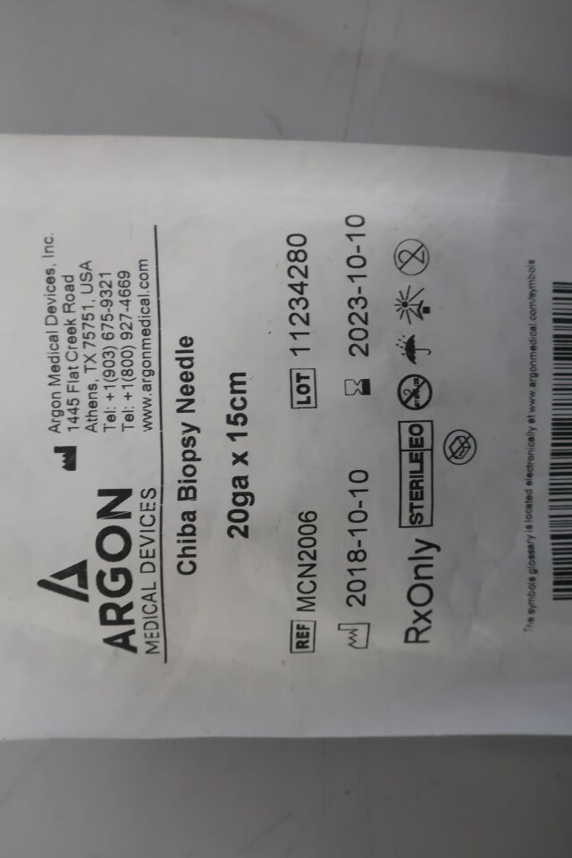 MCN2006 - ARGON - Chiba Biopsy Needle 20G x 15cm, (EA) - ( Expiry Date: 2023-10-10 )