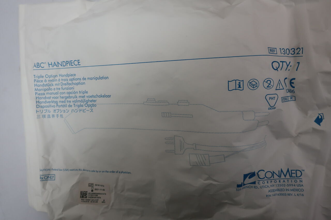 130321 - CONMED - ABC Triple Option Hand Control Handpiece w/10' Cord, () - ( Expiry Date: )