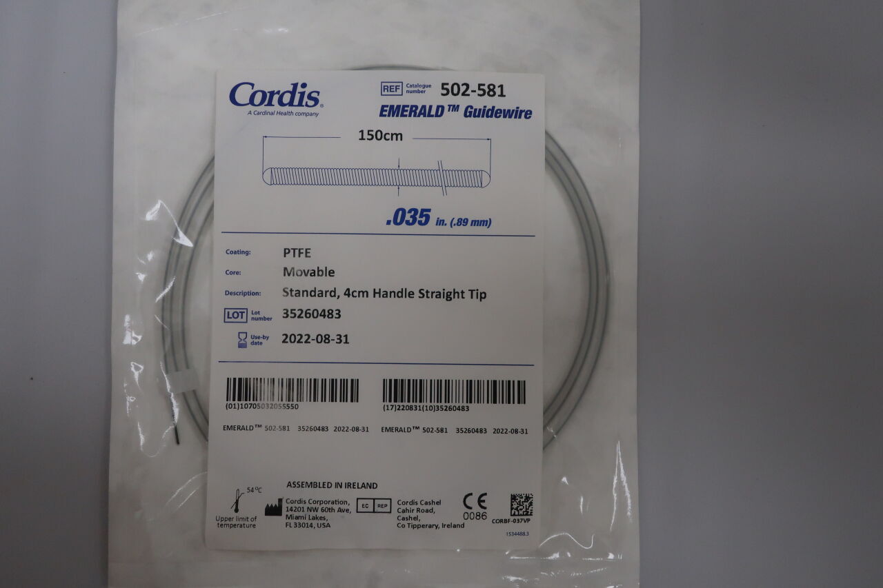 502-581 - CORDIS - standard, 4cm handle straight tip, () - ( Expiry Date: )