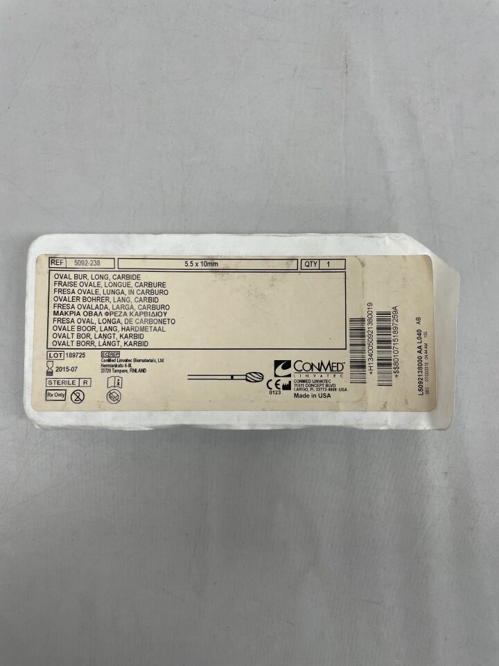 5092-238 - CONMED - Oval Bur, Long 5.5mm x 10mm, 8 Flutes, (EA) - ( Expiry Date: 2015-05-01 )