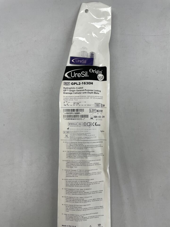 GPL2-1630H - URESIL - Locking Drainage Catheter With Depth Marks 21CM , () - ( Expiry Date: )