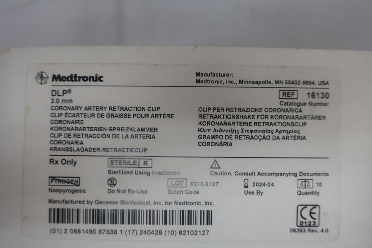 16130 - MEDTRONIC - DLP Coronary Artery Retraction Clip 3mm, (BX/10)