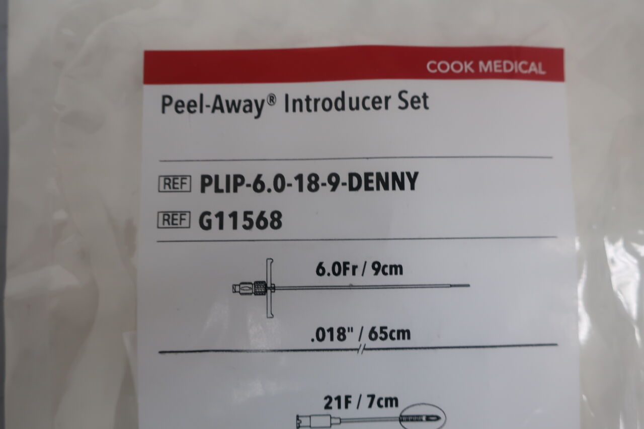 G11568 - COOK - Peel-Away Introducer Set, Denny Modification 6F x 65cm, (EA) - ( Expiry Date: 2023-12-08 )