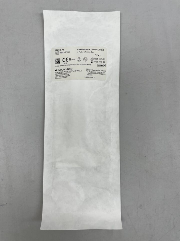 K-71 - MICRO-AIRE - 硬質合金側切銑刀,6 刃 x 1.6mm 直徑,(EA)-(有效期至:2025-02-22)