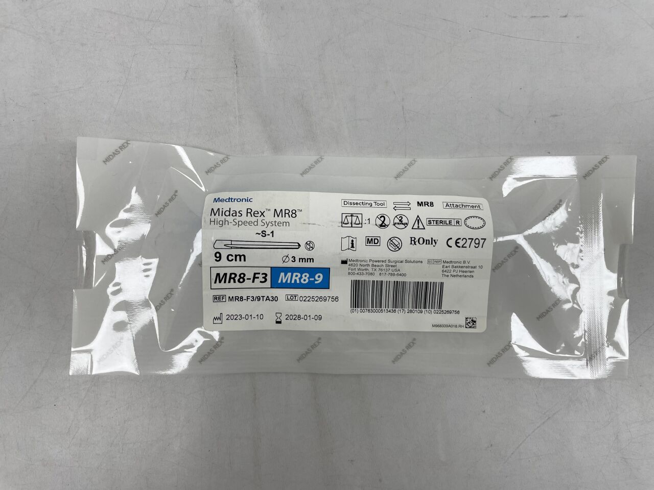 MR8-F3/9TA30 - MEDTRONIC - midas rex mr8 - tool mr8-f3/9ta30 mr8 f3/9cm taper 3mm , ( EA ) - ( Expiry Date : 2028-01-09 )