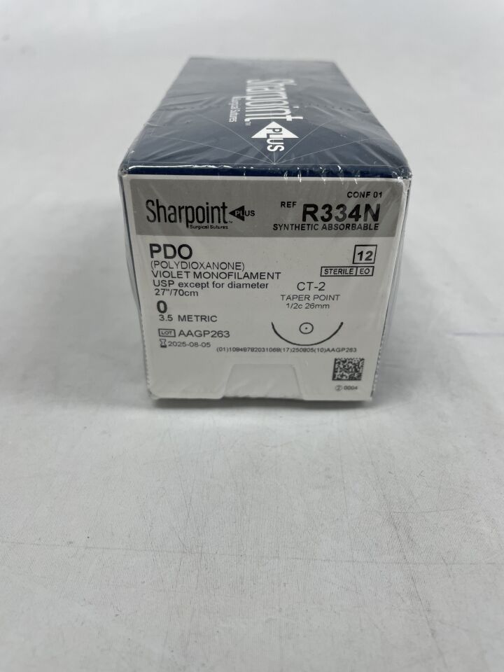 R334N - SURGICAL SPECIALTIES - Sharpoint Sutures PDO 0 Violet 1x27" CT-2 , ( BX/12 ) - ( Expiry Date : 2025-08-05 )
