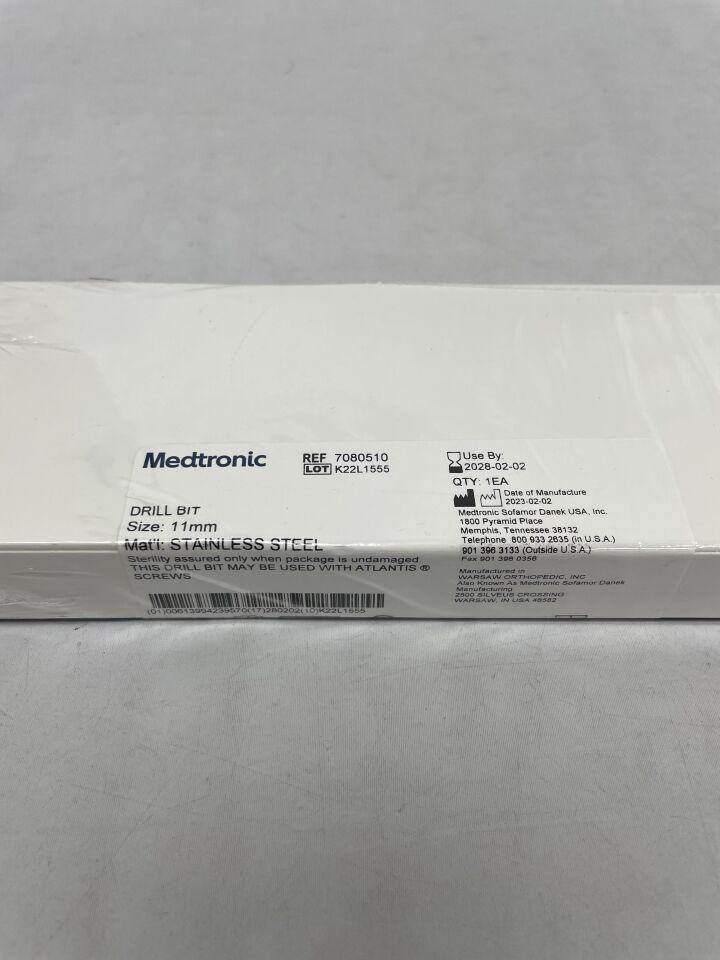 7080510 - MEDTRONIC - drill bit 7080510 11 mm drill bit s , ( BX/1 ) - ( Expiry Date : 2028-02-02 )
