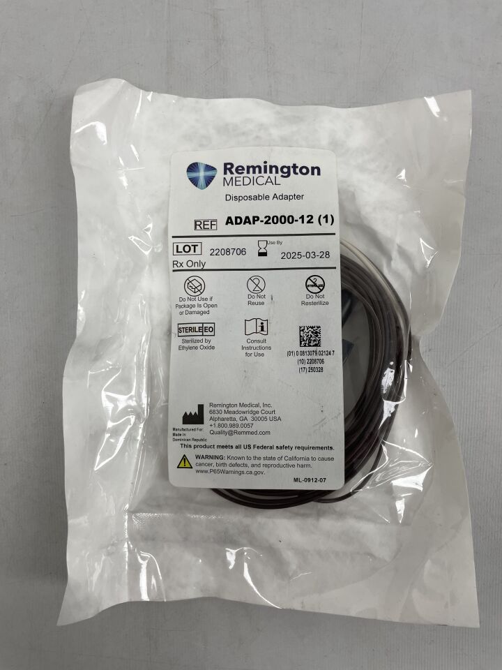ADAP-2000-12 - REMINGTON - Disposable Pacing Cable w/Pac-Loc Safety Device , ( EA ) - ( Expiry Date : 2025-03-28 )