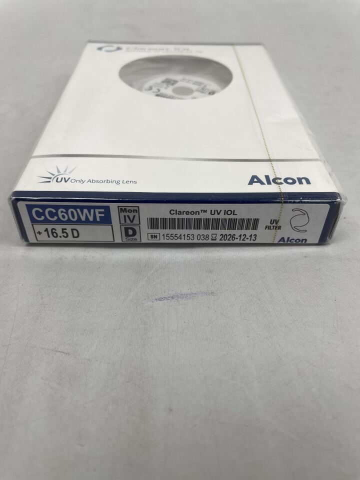 CC60WF.165 - ALCON - Clareon Aspheric UV Absorbing IOL, 16.5D
, ( ) - ( Expiry Date : 2026-12-13 )